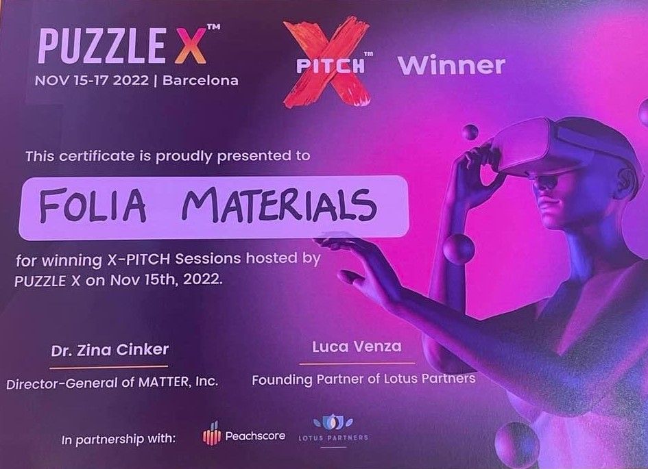 Folia Water Global Co-Founder Jonathan Levine Receives Best Speaker Award at X-PITCH During PUZZLE X