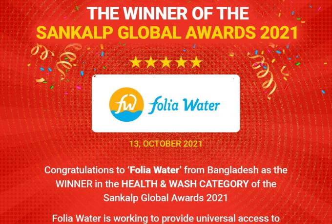 Folia Water Global wins THE SANKALP GLOBAL AWARDS 2021